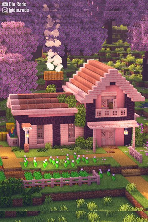 Minecraft Cherry Blossom Starter House Minecraft Tutorial In 2023