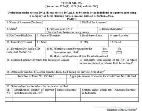 How To Fill New Form 15g Or New Form No15h