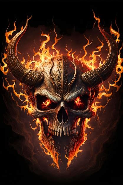 Premium Ai Image Demon Skull