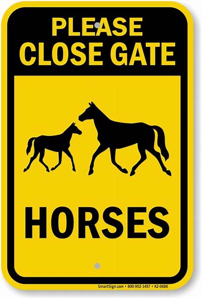Gate Signs Closed Close Please Keep Horses