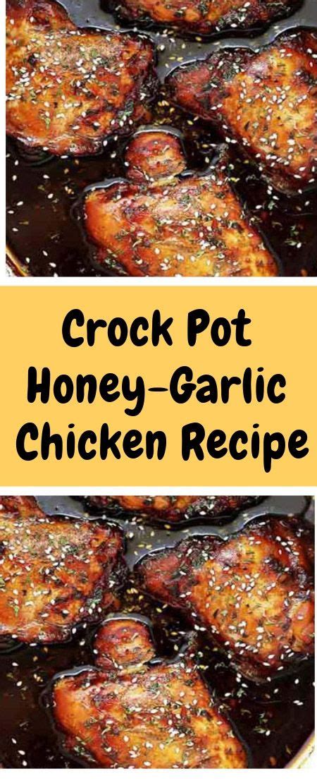 Delicious crock pot recipes for pot roast, pork, chicken, soups and desserts! Crock Pot Honey-Garlic Chicken Recipe Ingredients 6 ...