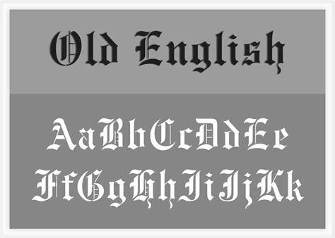 Old English Style Letters Alphabet