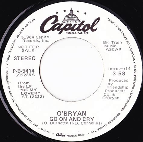 Obryan Go On And Cry 1984 Vinyl Discogs