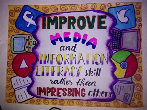 Poster Slogan Media Literacy Posters Information Literacy Social Media Poster Drawing