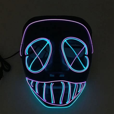 halloween led mask party masque masquerade masks neon mask light glow in the dark horror mask