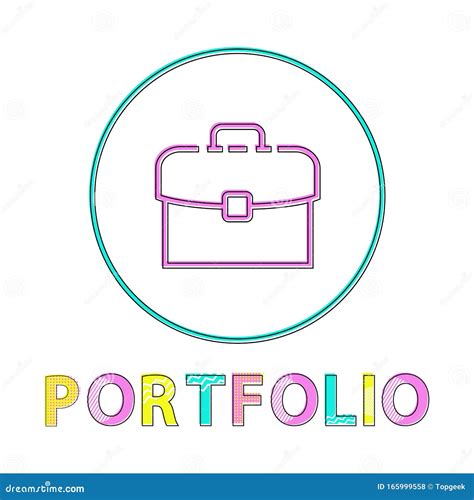 Portfolio Round Bright Linear Web Icon Template Stock Vector