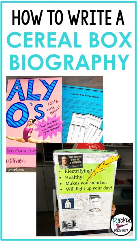 How To Write A Cereal Box Biography Rockin Resources Teaching Upper