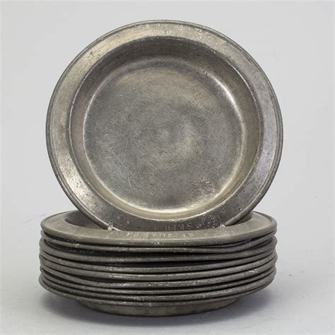 A Set Of Ten Tin Plates Early 19th Century Bukowskis