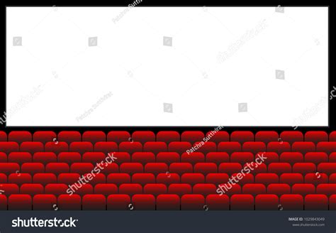 Movie Theater Blank Screen Red Seats 스톡 벡터로열티 프리 1029843049