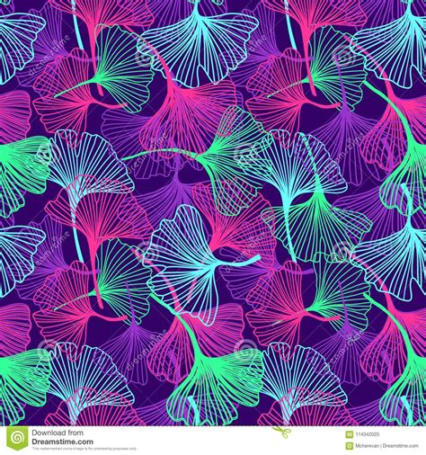 Floral Tropical Background In Neon Colors Stock Illustration