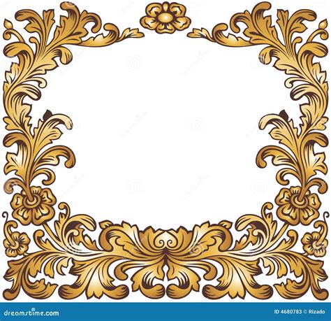 Gold Vintage Frame Stock Vector Illustration Of Branch 4680783
