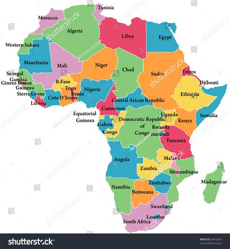 United states of america is a federal republic composed of 50 states, a federal district. Editable Map Africa Border Outlines Stock Illustration 64016257 - Shutterstock