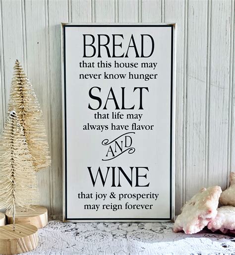 Bread Salt Wine Housewarming T House Blessing Sign Country Workshop