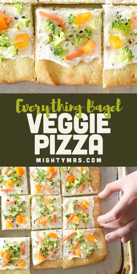Everything Bagel Veggie Pizza Mighty Mrs Super Easy Recipes