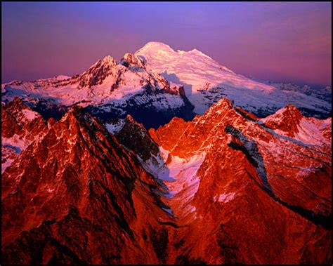 Alpenglow On Mount Baker Lee Mann Photography