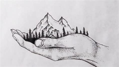 Buy printed items by clicking the link. Mountain Pen Drawing at PaintingValley.com | Explore ...