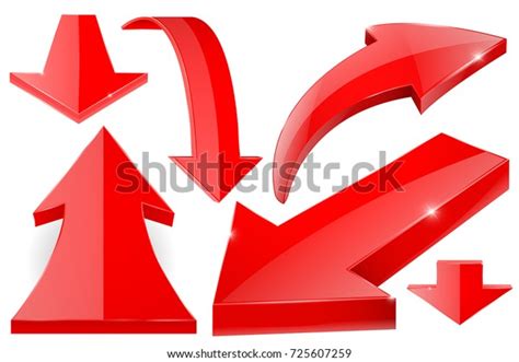 Red Arrows Set Red Shiny Signs Stock Vector Royalty Free 725607259
