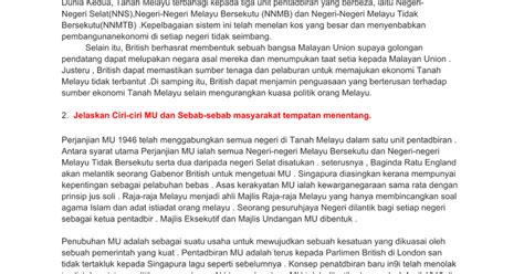 Sejarah tingkatan 3 bab 7 penentangan masyarakat tempatan. Kertas 3 Sejarah (Bab 4 : Malayan Union) - Google Docs