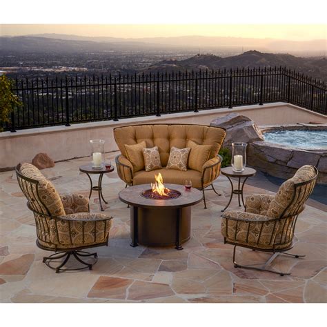 Santorini 36 Round Chat Height Fire Pit Table Ow Lee At