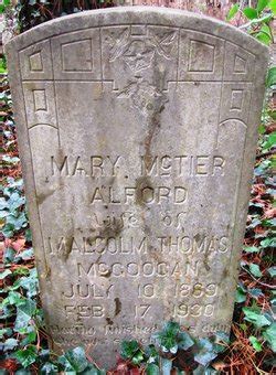 Mary Mctier Alford Mcgoogan M Morial Find A Grave