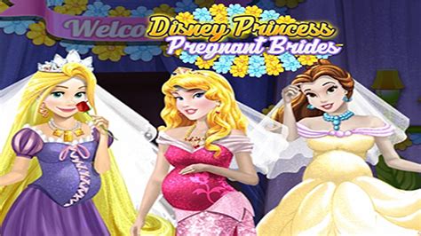 Disney Princess Pregnant Brides Rapunzel Aurora And Belle Dress Up Game For Girls Youtube