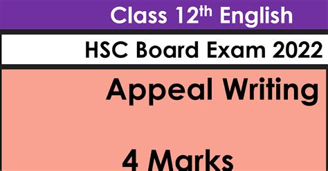Appeal Writing Class 12 Hsc Board 2022 Englisly