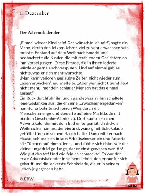 Erfahre über die geschichte der adventszeit und bräuche im advent adventskalender adventskranz adventslieder. Der Adventskalender - 1. Dezember | Weihnachten geschichte ...