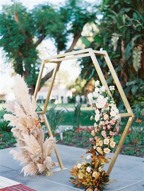 Double Hexagon Wedding Arch Geometric Hexagon Arbor Etsy Wedding