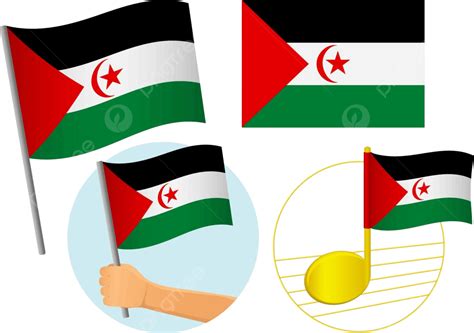 Sahrawi Arab Democratic Republic Flag Icon Set Element Symbol Set