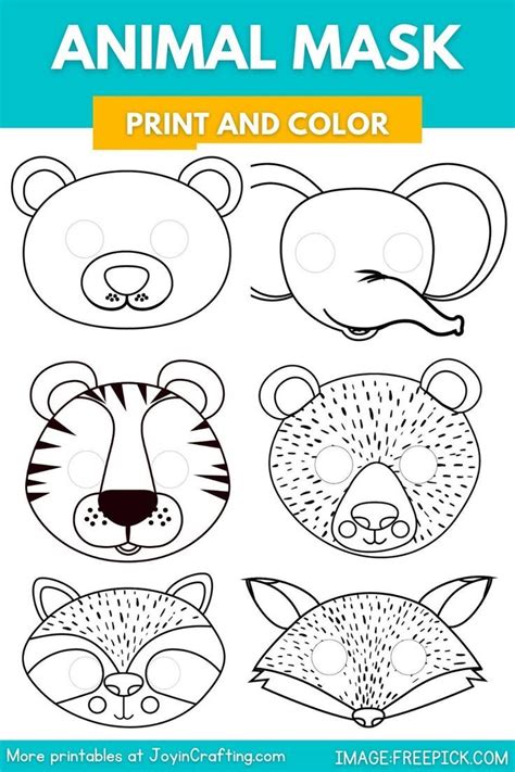 Jungle Animal Mask Printable Coloring Page Animal Masks Animal Masks