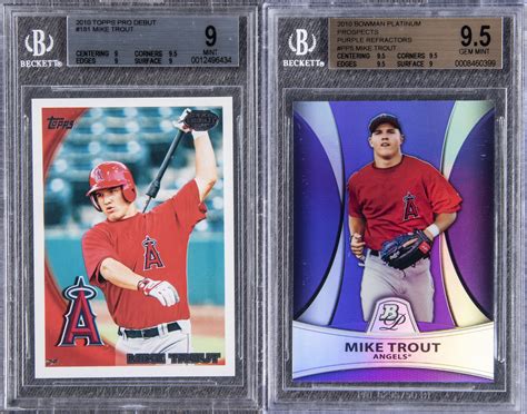 Lot Detail 2010 Mike Trout Bgs Graded Rookie Cards Pair 2 Different