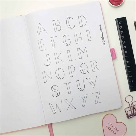 Romantic Hand Lettering Ideas For Your Bullet Journal Block Alphabet