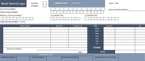 A bank deposit slip is a form supplied by your bank that needs to be filled out when depositing money into your account. Download Bank Deposit Slip Template - Excel Spreadsheet Templates