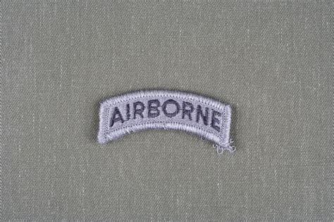 Us Army Airborne Tab On Olive Green Uniform Stock Image Image Of