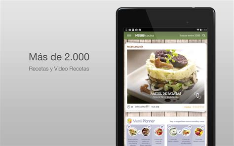 Con la app de canal cocina, único canal de tv en españa especializado en gastronomía, aparte de consultar las recetas de canal cocina en tu móvil totalmente gratutuita y en castellano. Nestlé Cocina, app con miles de recetas gratuitas