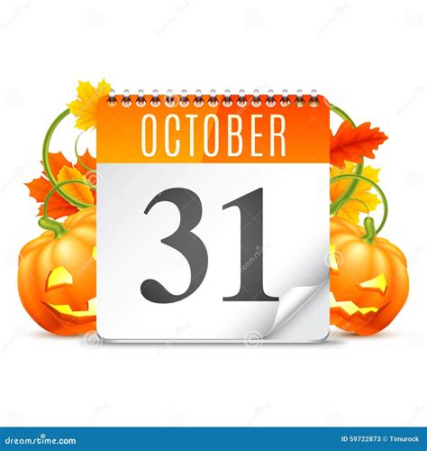 Halloween Calendar Stock Vector Image 59722873