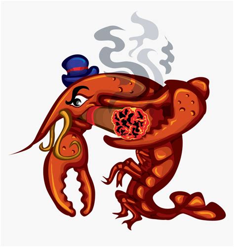 Crawfish Crawfish Smoking A Cigar Hd Png Download Kindpng
