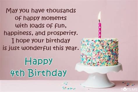 4th Birthday Wishes Messages Quotes And Pictures Webprecis