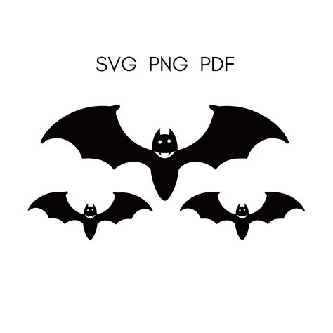 Bats Svg Halloween Clipart Flying Bats Digital Download Cricut