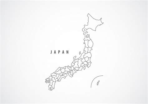 Detailed map of japan regions. Premium Vector | Japan map outline on white background.