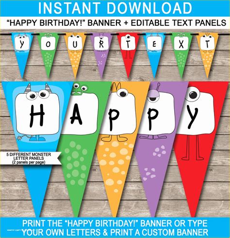 62 Free Printable Happy Birthday Banner Templates
