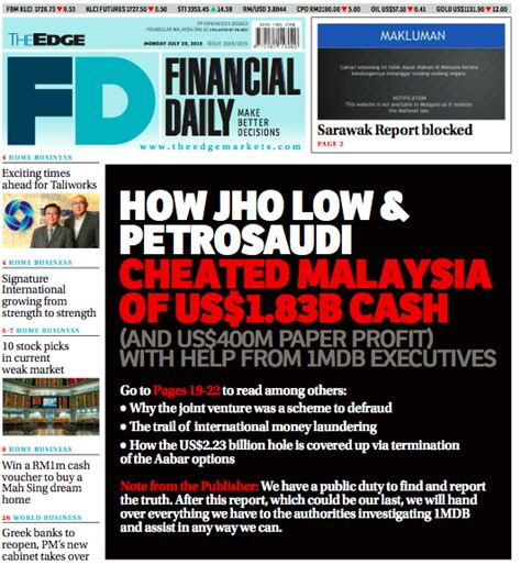 Malaysia Suspends Newspaper In 1mdb Scandal Amid Fears Over Press