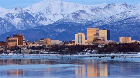 Download Anchorage Alaska City Between Lake And Mountains Picture