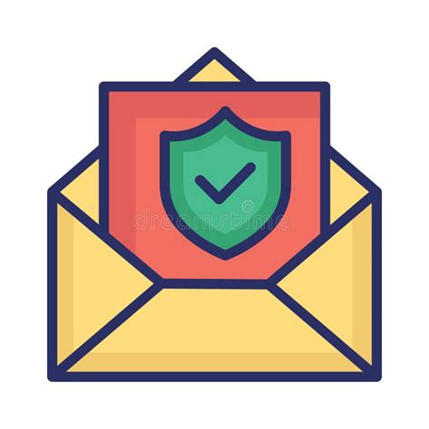 Encrypted Email Isolated Vector Icon Which Can Easily Modify Or Edit
