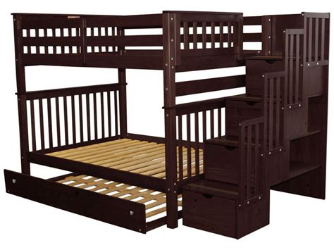 Bunk Beds Full Over Full Stairway Dark Cherry Full Trundle Stairway Bunk Beds Bunk Bed