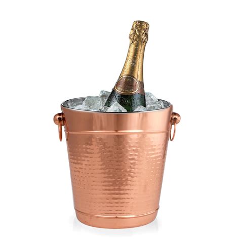 Copper Stainless Steel Champagne Bucket Hammered Wine Bottle Cooler Large Ice Bucket
