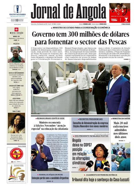 Jornal De Angola Quinta 10 De Novembro De 2022