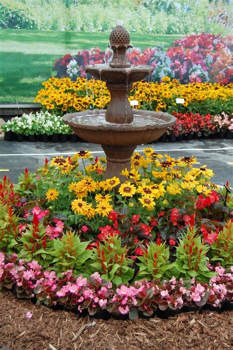 Floriferous Fountain Beautiful Flowers Garden Flower Garden Design