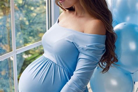 Beautiful Young Pregnant Girl In Blu ~ People Photos ~ Creative Market