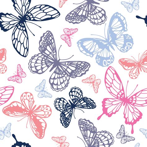 Vector Butterflies Pattern Abstract Seamless Background 3381752